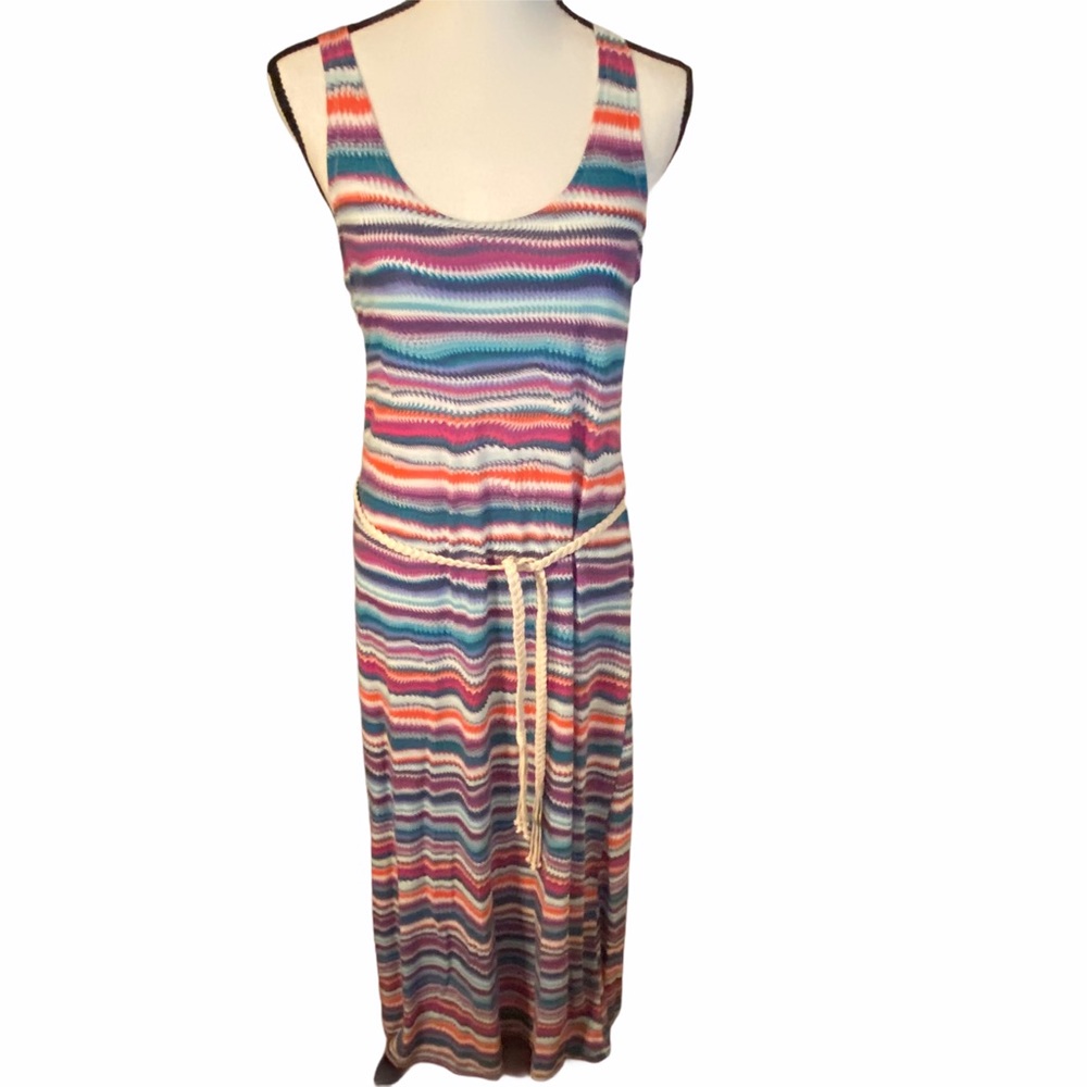 Maxi Sun Dress Red Comet Multi Color Size Large